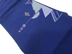 縮緬地幾何学模様名古屋帯